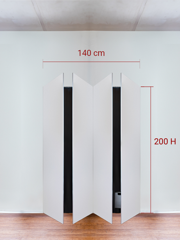 Armadio filomuro a 4 ante simmetriche cm 140x200