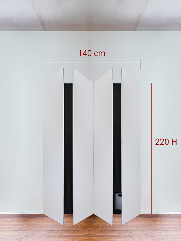 Armadio filomuro a 4 ante simmetriche cm 140x220