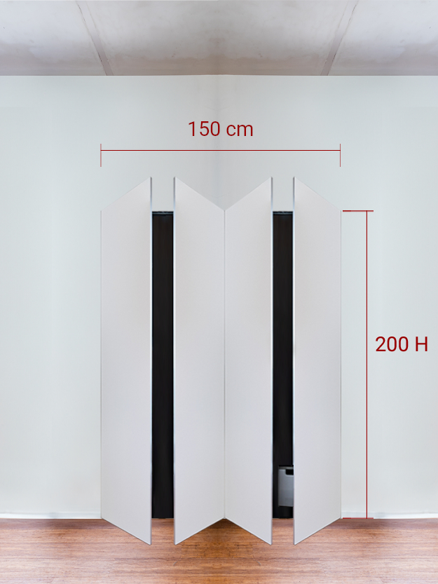 Armadio filomuro a 4 ante simmetriche cm 150x200