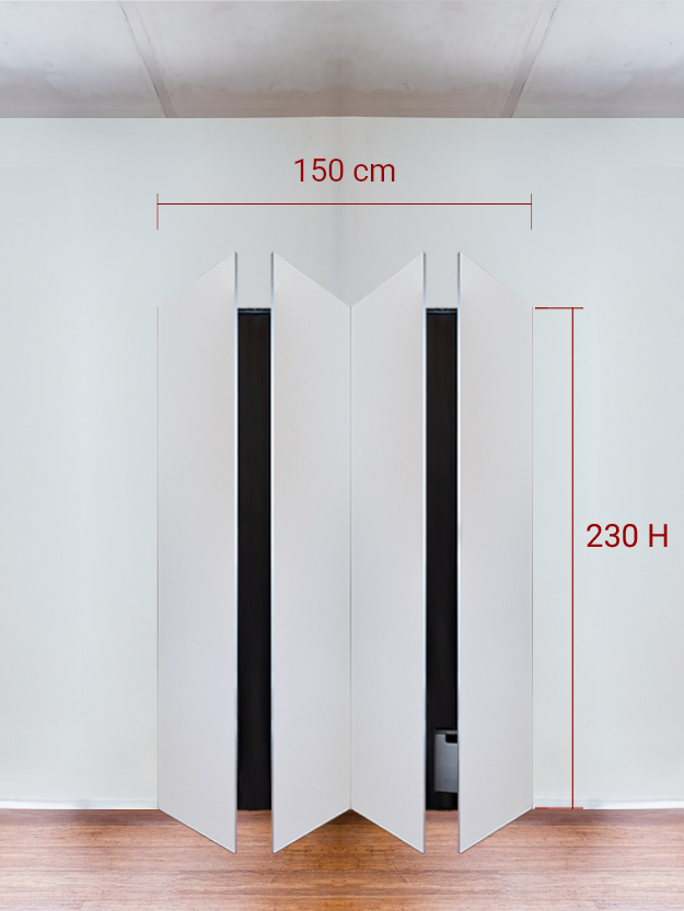 Armadio filomuro a 4 ante simmetriche cm 150x230
