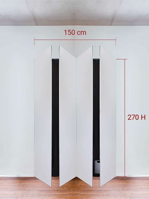 Armadio filomuro a 4 ante simmetriche cm 150x270