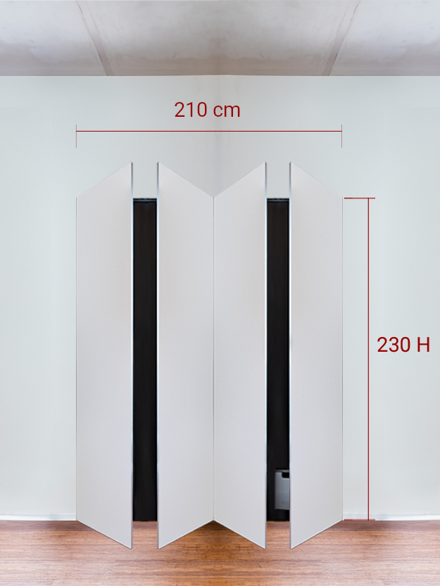 Armadio filomuro a 4 ante simmetriche cm 210x230