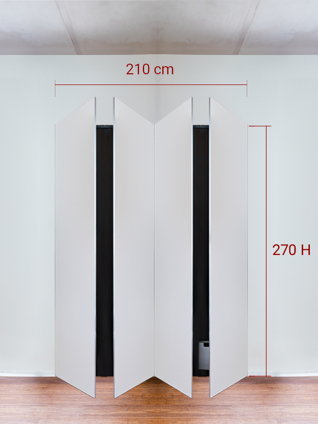 Armadio filomuro a 4 ante simmetriche cm 210x270