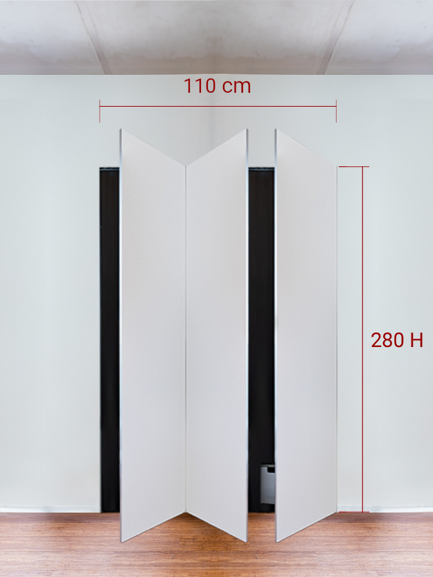 Armadio filomuro a 3 ante simmetriche cm 110x280