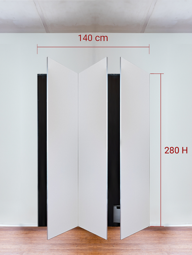 Armadio filomuro a 3 ante simmetriche cm 140x280